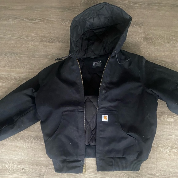 Carhartt Black Loose Fit Jacket with Brand Label